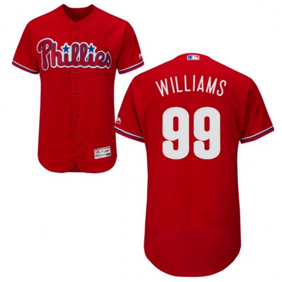 Mens Majestic Philadelphia Phillies 99 Mitch Williams Red Alternate Flex Base Authentic Collection MLB Jersey Mens Majestic Philadelphia Phillies 99 Mitch Williams Red Alternate Flex Base Authentic Collection MLB Jersey