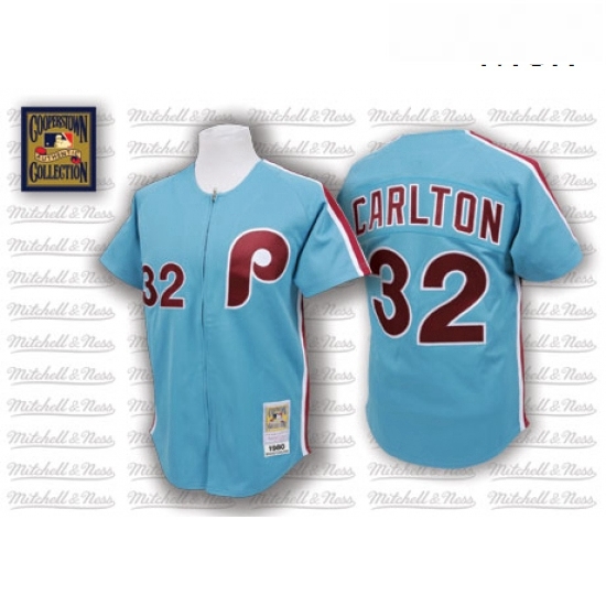 Mens Mitchell and Ness Philadelphia Phillies 32 Steve Carlton Authentic Blue Throwback MLB Jersey Mens Mitchell and Ness Philadelphia Phillies 32 Steve Carlton Authentic Blue Throwback MLB Jersey