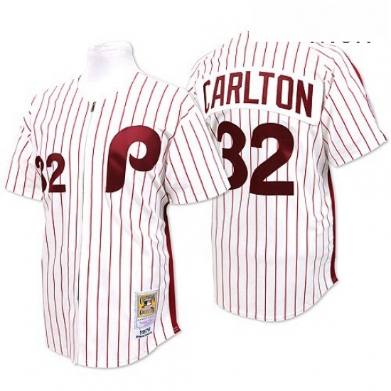 Mens Mitchell and Ness Philadelphia Phillies 32 Steve Carlton Replica WhiteRed Strip Throwback MLB Jersey Mens Mitchell and Ness Philadelphia Phillies 32 Steve Carlton Replica WhiteRed Strip Throwback MLB Jersey