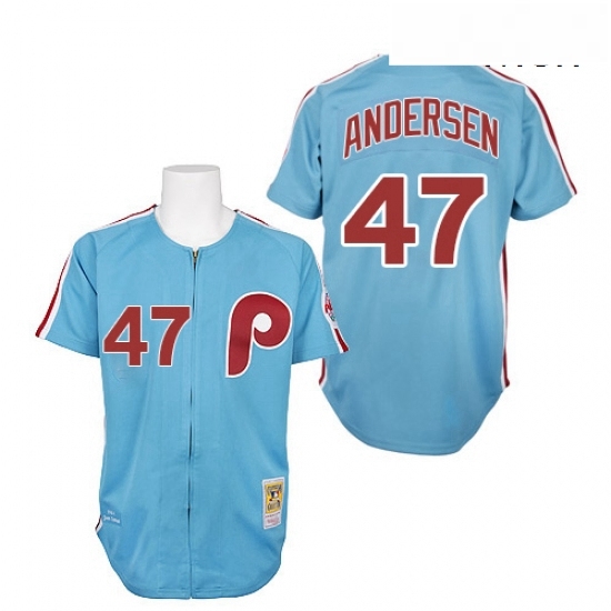 Mens Mitchell and Ness Philadelphia Phillies 47 Larry Andersen Authentic Blue 1984 Throwback MLB Jersey Mens Mitchell and Ness Philadelphia Phillies 47 Larry Andersen Authentic Blue 1984 Throwback MLB Jersey