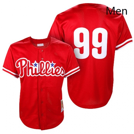 Mens Mitchell and Ness Philadelphia Phillies 99 Mitch Williams Replica Red Throwback MLB Jersey Mens Mitchell and Ness Philadelphia Phillies 99 Mitch Williams Replica Red Throwback MLB Jersey