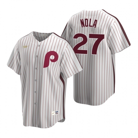 Mens Nike Philadelphia Phillies 27 Aaron Nola White Cooperstown Collection Home Stitched Baseball Jerse Mens Nike Philadelphia Phillies 27 Aaron Nola White Cooperstown Collection Home Stitched Baseball Jerse