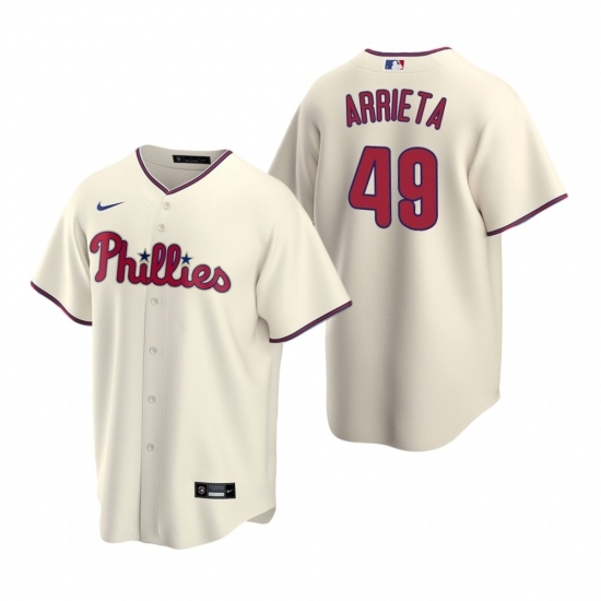 Mens Nike Philadelphia Phillies 49 Jake Arrieta Cream Alternate Stitched Baseball Jersey Mens Nike Philadelphia Phillies 49 Jake Arrieta Cream Alternate Stitched Baseball Jersey