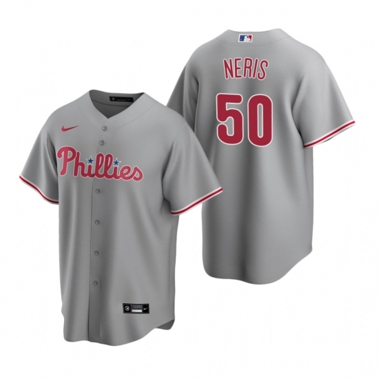 Mens Nike Philadelphia Phillies 50 Hector Neris Gray Road Stitched Baseball Jersey Mens Nike Philadelphia Phillies 50 Hector Neris Gray Road Stitched Baseball Jersey