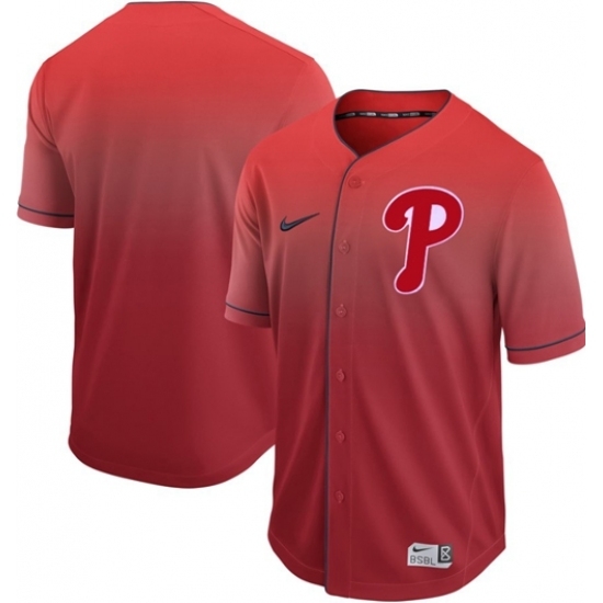 Mens Nike Philadelphia Phillies Blank Red Fade Authentic Stitched Baseball Jersey Mens Nike Philadelphia Phillies Blank Red Fade Authentic Stitched Baseball Jersey