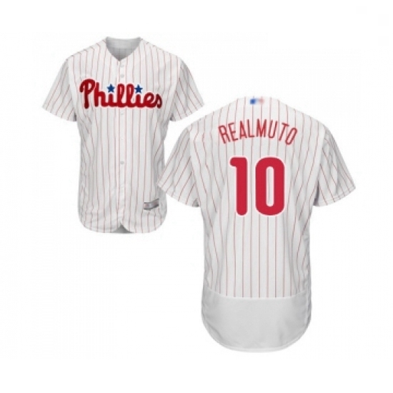 Mens Philadelphia Phillies 10 J T Realmuto White Home Flex Base Authentic Collection Baseball Jersey Mens Philadelphia Phillies 10 J T Realmuto White Home Flex Base Authentic Collection Baseball Jersey