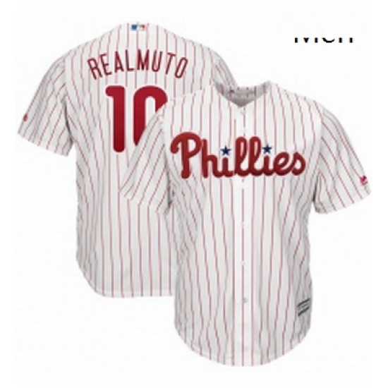 Mens Philadelphia Phillies 10 JT Realmuto Majestic White Home Cool Base Player Jersey Mens Philadelphia Phillies 10 JT Realmuto Majestic White Home Cool Base Player Jersey