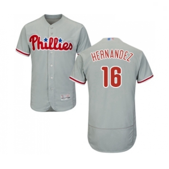 Mens Philadelphia Phillies 16 Cesar Hernandez Grey Road Flex Base Authentic Collection Baseball Jersey Mens Philadelphia Phillies 16 Cesar Hernandez Grey Road Flex Base Authentic Collection Baseball Jersey