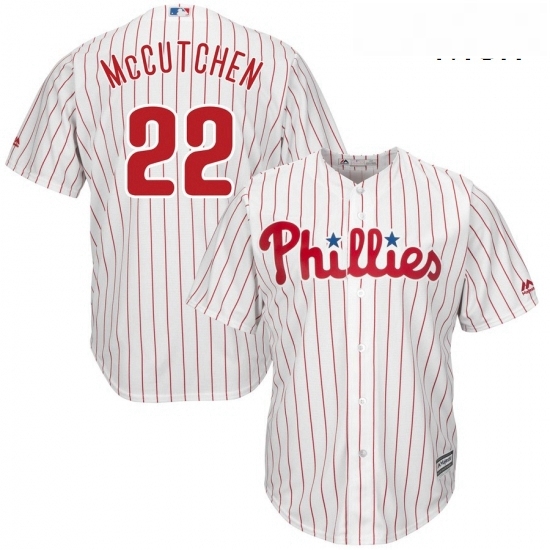 Mens Philadelphia Phillies 22 Andrew McCutchen Majestic White Scarlet Official Cool Base Player Jersey Mens Philadelphia Phillies 22 Andrew McCutchen Majestic White Scarlet Official Cool Base Player Jersey