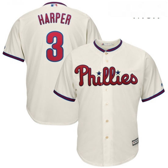 Mens Philadelphia Phillies 3 Bryce Harper Majestic Cream Alternate Official Cool Base Player Jersey Mens Philadelphia Phillies 3 Bryce Harper Majestic Cream Alternate Official Cool Base Player Jersey