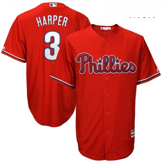 Mens Philadelphia Phillies 3 Bryce Harper Majestic Scarlet Official Cool Base RED Player Jersey Mens Philadelphia Phillies 3 Bryce Harper Majestic Scarlet Official Cool Base RED Player Jersey