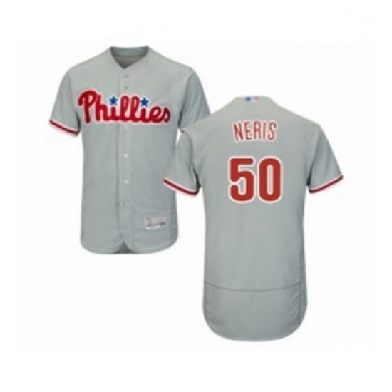 Mens Philadelphia Phillies 50 Hector Neris Grey Road Flex Base Authentic Collection Baseball Jersey Mens Philadelphia Phillies 50 Hector Neris Grey Road Flex Base Authentic Collection Baseball Jersey