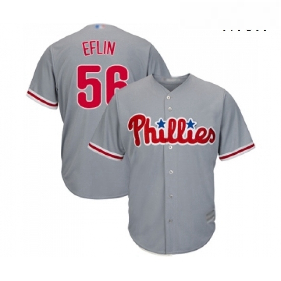 Mens Philadelphia Phillies 56 Zach Eflin Replica Grey Road Cool Base Baseball Jersey Mens Philadelphia Phillies 56 Zach Eflin Replica Grey Road Cool Base Baseball Jersey