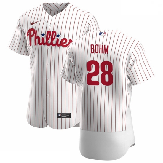 Philadelphia Phillies 28 Alec Bohm Men Nike White Home 2020 Authentic Player MLB Jersey Philadelphia Phillies 28 Alec Bohm Men Nike White Home 2020 Authentic Player MLB Jersey