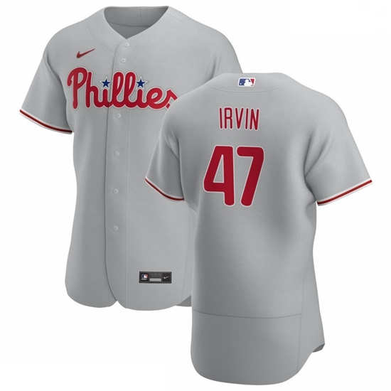 Philadelphia Phillies 47 Cole Irvin Men Nike Gray Road 2020 Authentic Player MLB Jersey Philadelphia Phillies 47 Cole Irvin Men Nike Gray Road 2020 Authentic Player MLB Jersey