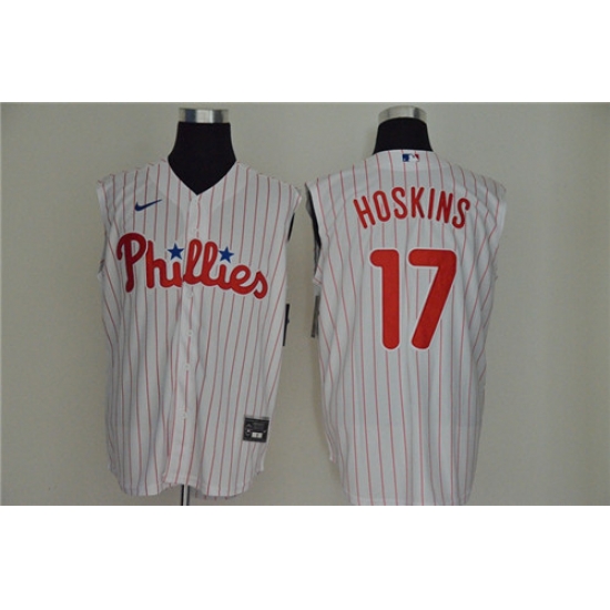 Phillies 17 Rhys Hoskins White Gold Nike Cool Base Sleeveless Jersey Phillies 17 Rhys Hoskins White Gold Nike Cool Base Sleeveless Jersey