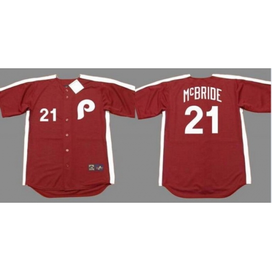 Phillies 21 Bake Mcbride Red 1979 Throwback Jersey Phillies 21 Bake Mcbride Red 1979 Throwback Jersey