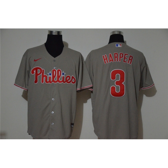 Phillies 3 Bryce Harper Gray 2020 Nike Cool Base Jersey Phillies 3 Bryce Harper Gray 2020 Nike Cool Base Jersey
