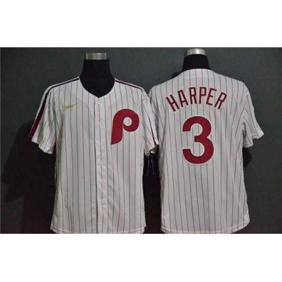 Phillies 3 Bryce Harper White 2020 Nike Throwback Cool Base Jersey Phillies 3 Bryce Harper White 2020 Nike Throwback Cool Base Jersey