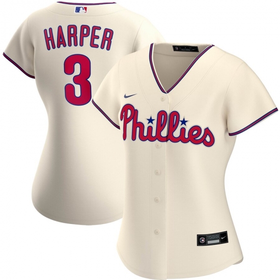 Philadelphia Phillies 3 Bryce Harper Nike Women Alternate 2020 MLB Player Jersey Cream Philadelphia Phillies 3 Bryce Harper Nike Women Alternate 2020 MLB Player Jersey Cream