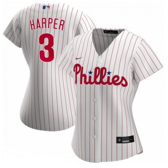 Philadelphia Phillies 3 Bryce Harper Nike Women Home 2020 MLB Player Jersey White Philadelphia Phillies 3 Bryce Harper Nike Women Home 2020 MLB Player Jersey White