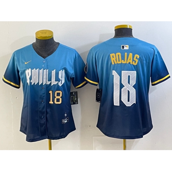 Women Philadelphia Phillies 18 Johan Rojas Blue 2024 City Connect Limited Stitched jerseys 1 Women Philadelphia Phillies 18 Johan Rojas Blue 2024 City Connect Limited Stitched jerseys 1