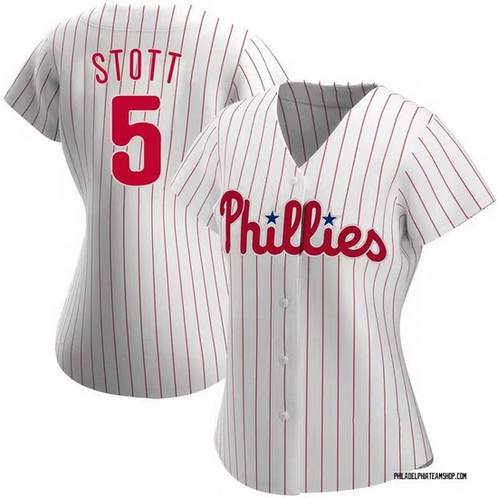 Women Philadelphia Phillies 5 Bryson Stott White Stitched Jersey Women Philadelphia Phillies 5 Bryson Stott White Stitched Jersey