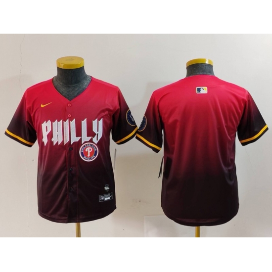 Women Philadelphia Phillies Blank Red 2024 City Connect Limited Stitched Baseball Jersey 1 Women Philadelphia Phillies Blank Red 2024 City Connect Limited Stitched Baseball Jersey 1