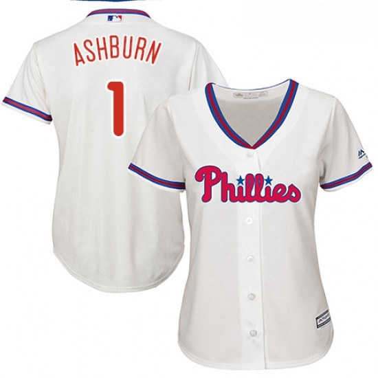 Womens Majestic Philadelphia Phillies 1 Richie Ashburn Authentic Cream Alternate Cool Base MLB Jersey Womens Majestic Philadelphia Phillies 1 Richie Ashburn Authentic Cream Alternate Cool Base MLB Jersey