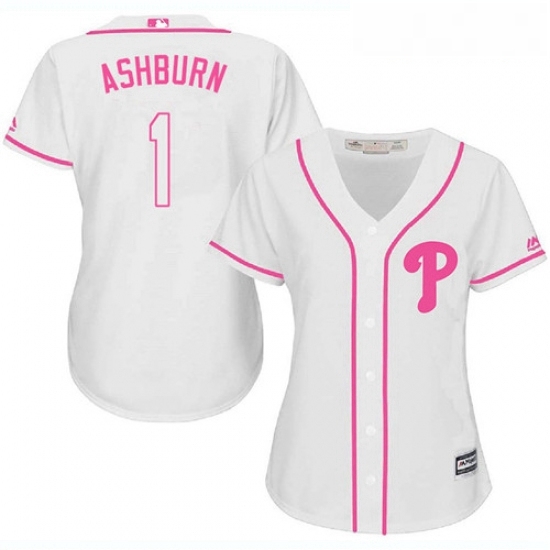 Womens Majestic Philadelphia Phillies 1 Richie Ashburn Replica White Fashion Cool Base MLB Jersey Womens Majestic Philadelphia Phillies 1 Richie Ashburn Replica White Fashion Cool Base MLB Jersey