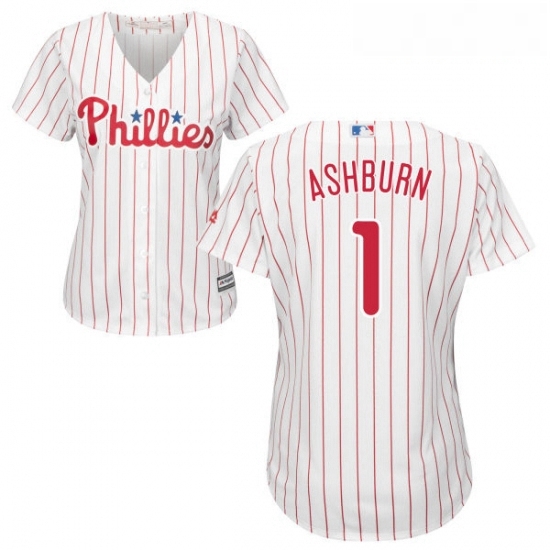 Womens Majestic Philadelphia Phillies 1 Richie Ashburn Replica WhiteRed Strip Home Cool Base MLB Jersey Womens Majestic Philadelphia Phillies 1 Richie Ashburn Replica WhiteRed Strip Home Cool Base MLB Jersey