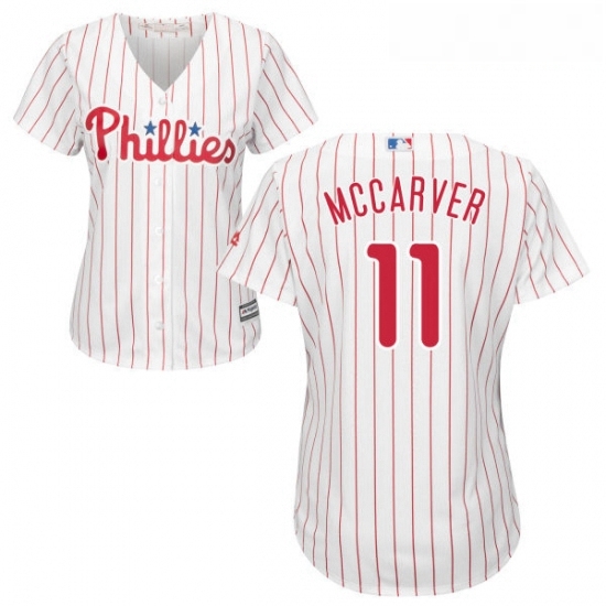 Womens Majestic Philadelphia Phillies 11 Tim McCarver Replica WhiteRed Strip Home Cool Base MLB Jersey Womens Majestic Philadelphia Phillies 11 Tim McCarver Replica WhiteRed Strip Home Cool Base MLB Jersey