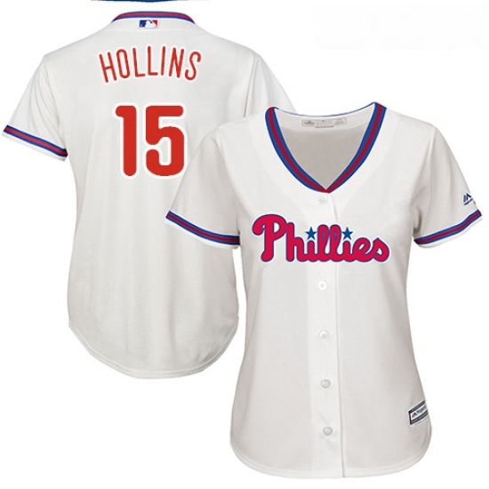 Womens Majestic Philadelphia Phillies 15 Dave Hollins Authentic Cream Alternate Cool Base MLB Jersey Womens Majestic Philadelphia Phillies 15 Dave Hollins Authentic Cream Alternate Cool Base MLB Jersey