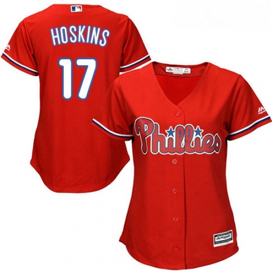 Womens Majestic Philadelphia Phillies 17 Rhys Hoskins Authentic Red Alternate Cool Base MLB Jersey Womens Majestic Philadelphia Phillies 17 Rhys Hoskins Authentic Red Alternate Cool Base MLB Jersey