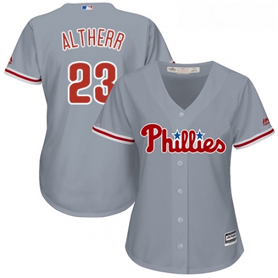 Womens Majestic Philadelphia Phillies 23 Aaron Altherr Authentic Grey Road Cool Base MLB Jersey Womens Majestic Philadelphia Phillies 23 Aaron Altherr Authentic Grey Road Cool Base MLB Jersey