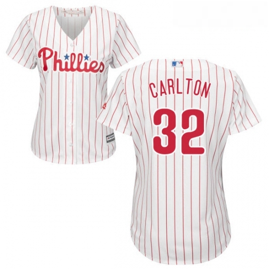Womens Majestic Philadelphia Phillies 32 Steve Carlton Authentic WhiteRed Strip Home Cool Base MLB Jersey Womens Majestic Philadelphia Phillies 32 Steve Carlton Authentic WhiteRed Strip Home Cool Base MLB Jersey