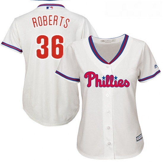 Womens Majestic Philadelphia Phillies 36 Robin Roberts Replica Cream Alternate Cool Base MLB Jersey Womens Majestic Philadelphia Phillies 36 Robin Roberts Replica Cream Alternate Cool Base MLB Jersey