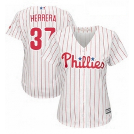 Womens Majestic Philadelphia Phillies 37 Odubel Herrera Authentic WhiteRed Strip Home Cool Base MLB Jersey Womens Majestic Philadelphia Phillies 37 Odubel Herrera Authentic WhiteRed Strip Home Cool Base MLB Jersey