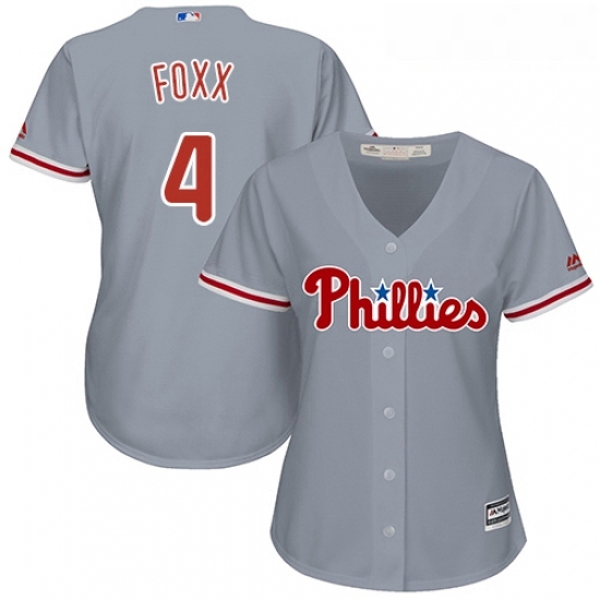Womens Majestic Philadelphia Phillies 4 Jimmy Foxx Replica Grey Road Cool Base MLB Jersey Womens Majestic Philadelphia Phillies 4 Jimmy Foxx Replica Grey Road Cool Base MLB Jersey