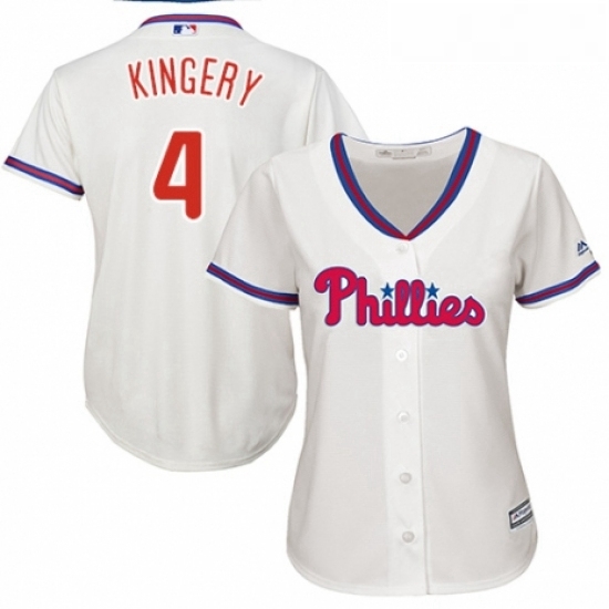 Womens Majestic Philadelphia Phillies 4 Scott Kingery Authentic Cream Alternate Cool Base MLB Jersey Womens Majestic Philadelphia Phillies 4 Scott Kingery Authentic Cream Alternate Cool Base MLB Jersey