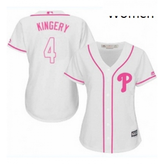 Womens Majestic Philadelphia Phillies 4 Scott Kingery Replica White Fashion Cool Base MLB Jersey Womens Majestic Philadelphia Phillies 4 Scott Kingery Replica White Fashion Cool Base MLB Jersey