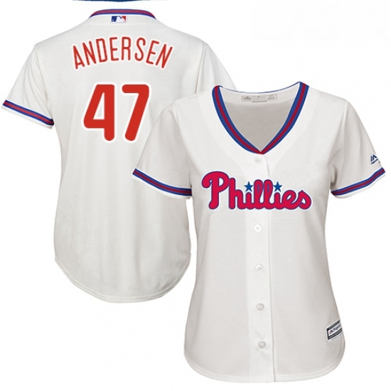 Womens Majestic Philadelphia Phillies 47 Larry Andersen Replica Cream Alternate Cool Base MLB Jersey Womens Majestic Philadelphia Phillies 47 Larry Andersen Replica Cream Alternate Cool Base MLB Jersey