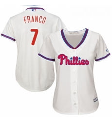 Womens Majestic Philadelphia Phillies 7 Maikel Franco Authentic Cream Alternate Cool Base MLB Jersey