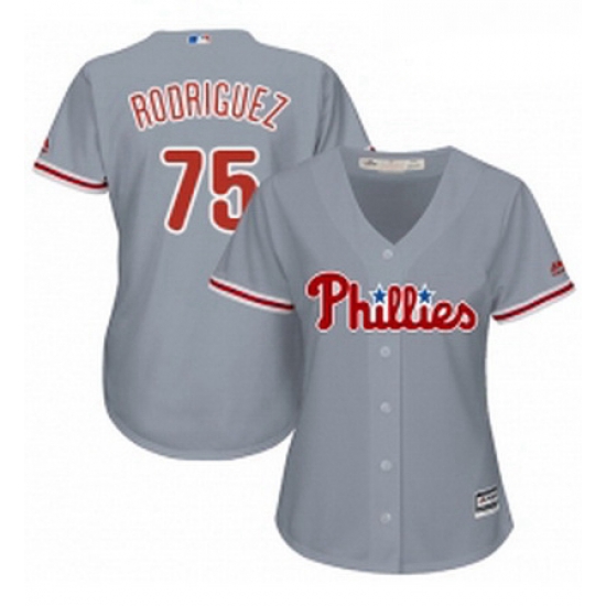Womens Majestic Philadelphia Phillies 75 Francisco Rodriguez Replica Grey Road Cool Base MLB Jersey Womens Majestic Philadelphia Phillies 75 Francisco Rodriguez Replica Grey Road Cool Base MLB Jersey