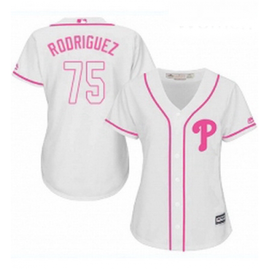 Womens Majestic Philadelphia Phillies 75 Francisco Rodriguez Replica White Fashion Cool Base MLB Jersey Womens Majestic Philadelphia Phillies 75 Francisco Rodriguez Replica White Fashion Cool Base MLB Jersey