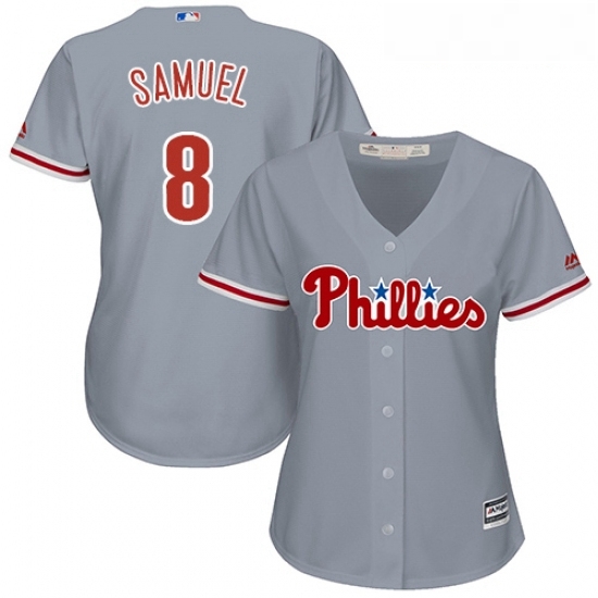 Womens Majestic Philadelphia Phillies 8 Juan Samuel Authentic Grey Road Cool Base MLB Jersey Womens Majestic Philadelphia Phillies 8 Juan Samuel Authentic Grey Road Cool Base MLB Jersey