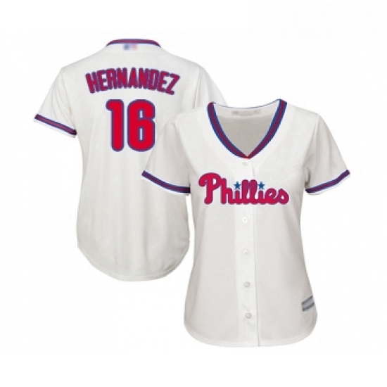 Womens Philadelphia Phillies 16 Cesar Hernandez Replica Cream Alternate Cool Base Baseball Jersey Womens Philadelphia Phillies 16 Cesar Hernandez Replica Cream Alternate Cool Base Baseball Jersey