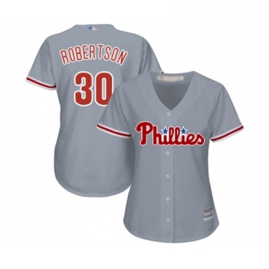 Womens Philadelphia Phillies 30 David Robertson Replica Grey Road Cool Base Baseball Jersey Womens Philadelphia Phillies 30 David Robertson Replica Grey Road Cool Base Baseball Jersey