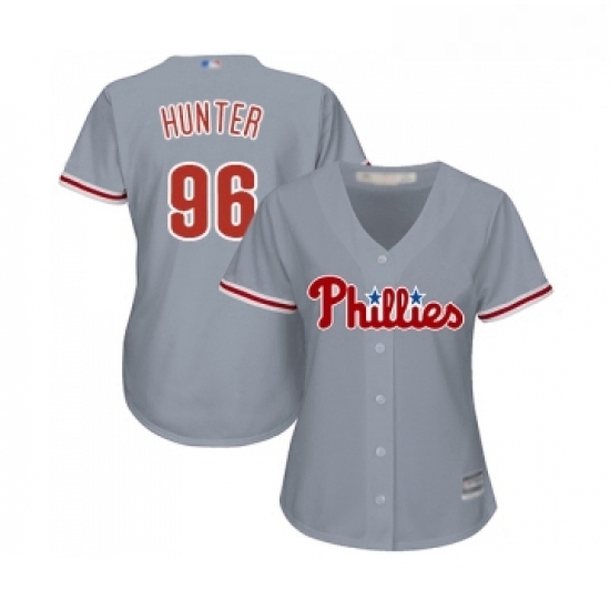 Womens Philadelphia Phillies 96 Tommy Hunter Replica Grey Road Cool Base Baseball Jersey Womens Philadelphia Phillies 96 Tommy Hunter Replica Grey Road Cool Base Baseball Jersey