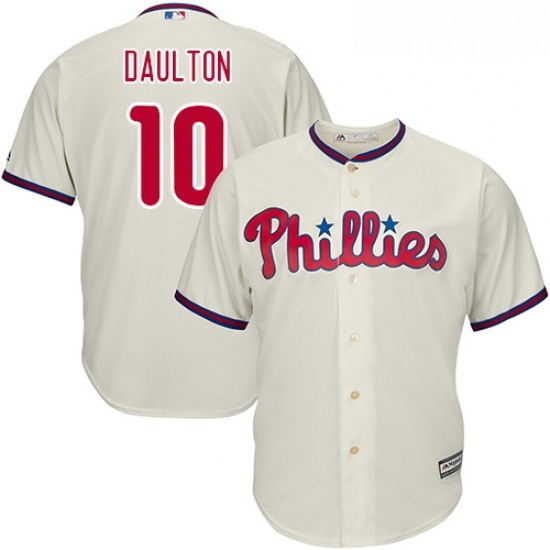 Youth Majestic Philadelphia Phillies 10 Darren Daulton Authentic Cream Alternate Cool Base MLB Jersey Youth Majestic Philadelphia Phillies 10 Darren Daulton Authentic Cream Alternate Cool Base MLB Jersey